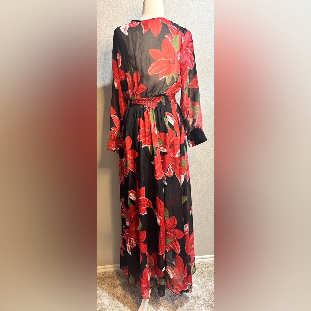 Floral Long Sleeve Maxi Dress - Picture 4 of 5